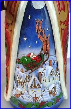 RARE SANTA with sleigh scene and lantern (lighted) 20 Jim Shore 6003364 Retired
