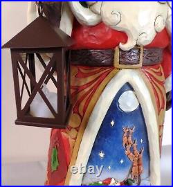 RARE SANTA with sleigh scene and lantern (lighted) 20 Jim Shore 6003364 Retired
