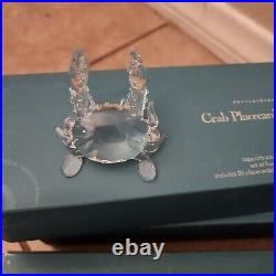 RARE S/11 Pottery Barn Under the Sea Glass CRAB placecard holders Nautical