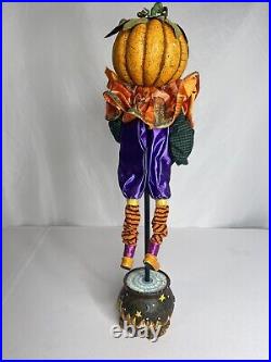 RARE VTG Pumpkin On A Stick Halloween Decor