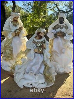 RAZ Import 15 Three Wisemen Cream Gold Nativity Christmas NEW 4110656