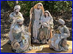 RAZ Import 4 Piece Nativity 14.75 Holy Family and Wisemen Christmas NEW