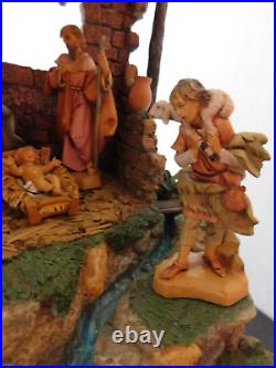 Rare Fontanini Nativity Hillside Scene #54507 5 Lighted with Box & 10pc Figurines