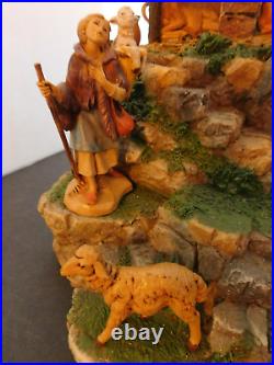 Rare Fontanini Nativity Hillside Scene #54507 5 Lighted with Box & 10pc Figurines