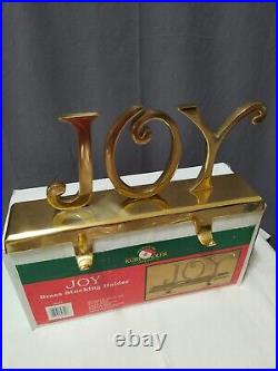Rare Possibly Vintage Kurt S Adler Joy Brass Stocking Holder Holiday Christmas