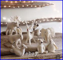 Restoration Hardware Baby Child Animal Felt Ornaments complete set HTF sold out