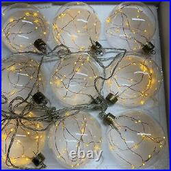 Restoration Hardware Starry Light 12 Glass Globe String Lights Gold Copper 4