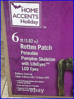 Rotten Patch 6 Ft Poseable Skeleton LifeEyes LCD Eyes Home Depot Halloween