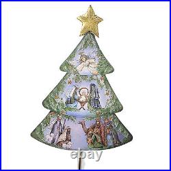 Round Top Collection Nativity Tree Metal Holly Christmas Baby Jesus C21079