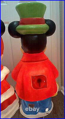 SANTAS BEST Disney Mickey & Minnie Mouse Light-Up Blow Mold Christmas Yard Decor
