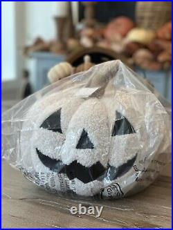 SOLD OUT NEW Pottery Barn Jack o Lantern Pumpkin Pillow IVORY White