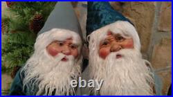 Set 2 NWT 20 Santa's Elves ELF Christmas Display Prop Figure Doll BLUE Clothes