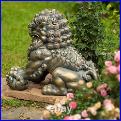Set of 2 Large Chinese Fu Dog Lion Statues
