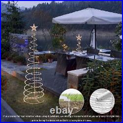 Set of 3 LED Christmas Spiral Light Kit 6Ft 4Ft 3Ft Battery Outdoor Warm White