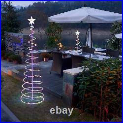 Set of 3 LED Spiral Tree Light Kit 6 Ft 4 Ft 3 Ft RGB USB Power Christmas Decor