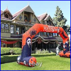 Sewinfla 20ft Halloween Orange Inflatable Arch Decoration with 250W Blower