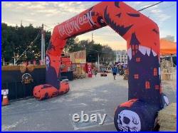 Sewinfla 20ft Halloween Orange Inflatable Arch Decoration with 250W Blower