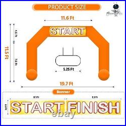 Sewinfla 20ft Inflatable Start Finish Line Arch Orange with Blower