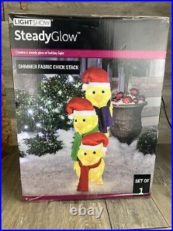 Shimmer Fabric Chick Stack Christmas Gemmy Light show Steady Glow Outdoor