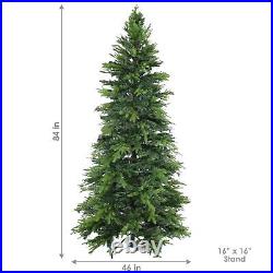 Slim and Stately Indoor Unlit Artificial Christmas Tree 7 ft by Sunnydaze