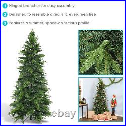 Slim and Stately Indoor Unlit Artificial Christmas Tree 7 ft by Sunnydaze