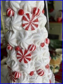 Southern Living Christmas Peppermint Tree on Wood Base for Gingerbread Village