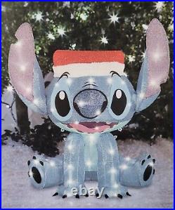 Stitch Disney Magic Holiday LED Lighted Tinsel Yard Sculpture Decor Christmas