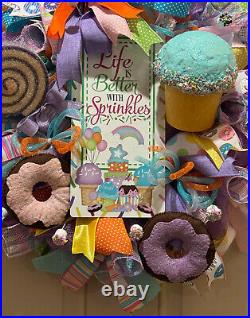 Summer wreath, Summer decor, Everyday wreath, Life is Better with Sprinkles wreath