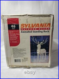 Sylvania Animated Standing Buck 48 150 Lights Moving Head White Tinsel