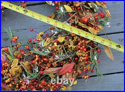 The Wreath Depot Appalachia Berry Silk Fall Door Wreath 24 inch, Handcrafted, De
