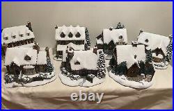 Thomas Kinkade Set of 7 Christmas Village Buildings Hawthorne Village