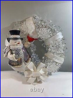 Thomas Kinkade Winter Wonderland Illuminated Snowman Wreath
