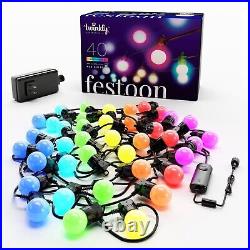 Twinkly 40 LED Multicolor App Controlled Festoon Holiday String Lights