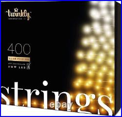Twinkly Strings Green Wire Christmas Lights, Gold & Silver, 400 AWW LED, 105ft