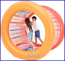 Tzsmat 73 Diameter Inflatable Giant Colorful Rolling Wheel for Pool