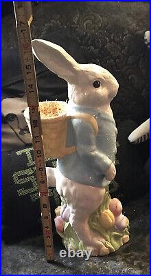 Vintage 16 Easter Bunnies With 10 Eggs 1990's Crackle Look RARE HTF