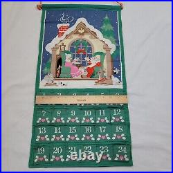 Vintage 1987 Avon Christmas Mouse Advent Fabric Calendar Countdown Original Bag