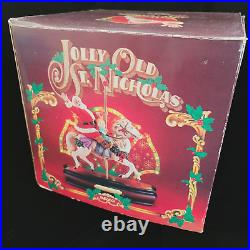 Vintage 1988 ENESCO Musical Animated Lighted Display JOLLY OLD ST NICHOLAS & Box