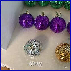 Vintage Mirror Disco Glass Christmas Tree Ornaments