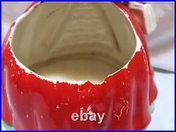 Vintage Napco Ceramic Christmas Shopper Girl Planter Vase, HTF, Good AX2193A