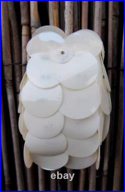 Vintage Owl Xmas Ornament Handmade White with Orange Eyes Pins & Sequins