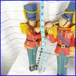 Vintage Paper Mache MARCHING BAND Figures 15 Set of 4 NEW Drum Horn C1