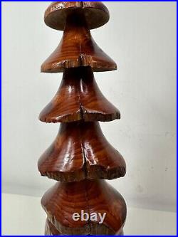 Vintage carved wood tree sculpture Hand Crafted 15.75 Inches Tall