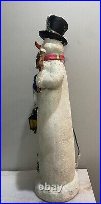 Vintage resin snowman statue with lights for indoor/outdoor use 31 tall