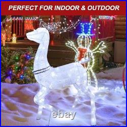 Vipush Lighted Outdoor Christmas Reindeer Decoration Pre-Lit Reindeer for Law