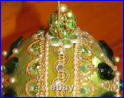 Vtg June Zimonick Christmas Ornament #43 October in Emerald RARE Swarovski