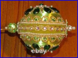 Vtg June Zimonick Christmas Ornament #43 October in Emerald RARE Swarovski