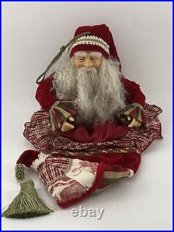 Vtg Katherine's Collection Christmas Santa Stocking Victorian Paper Mache 36 in