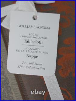WILLIAMS-SONOMA New ACORN HARVEST JACQUARD Tablecloth 70 x 108