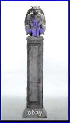 Wait 4 It! 2024 Halloween Prop 8' Animatronic Gargoyle On Pedestal Pre Sale